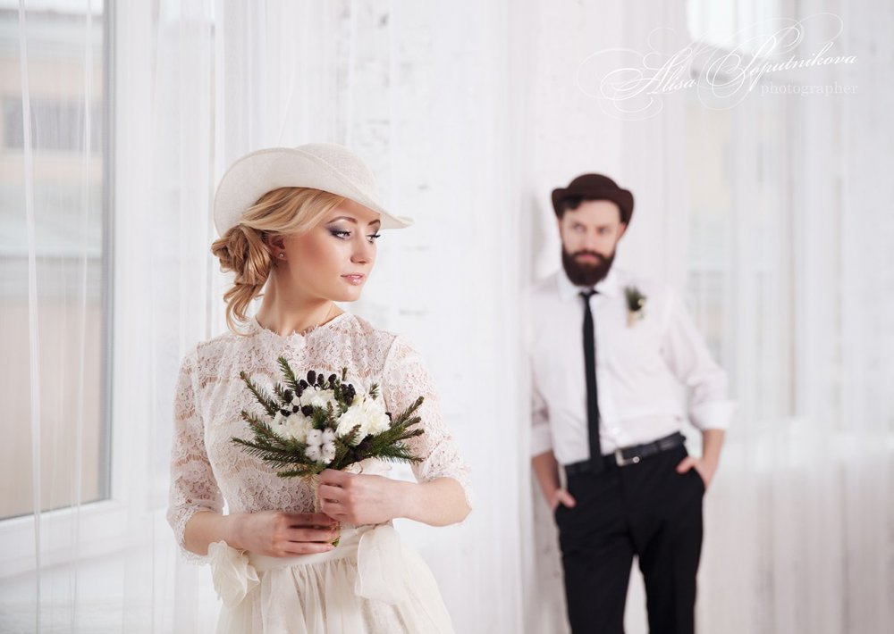 Винтажный стиль невесты и жениха