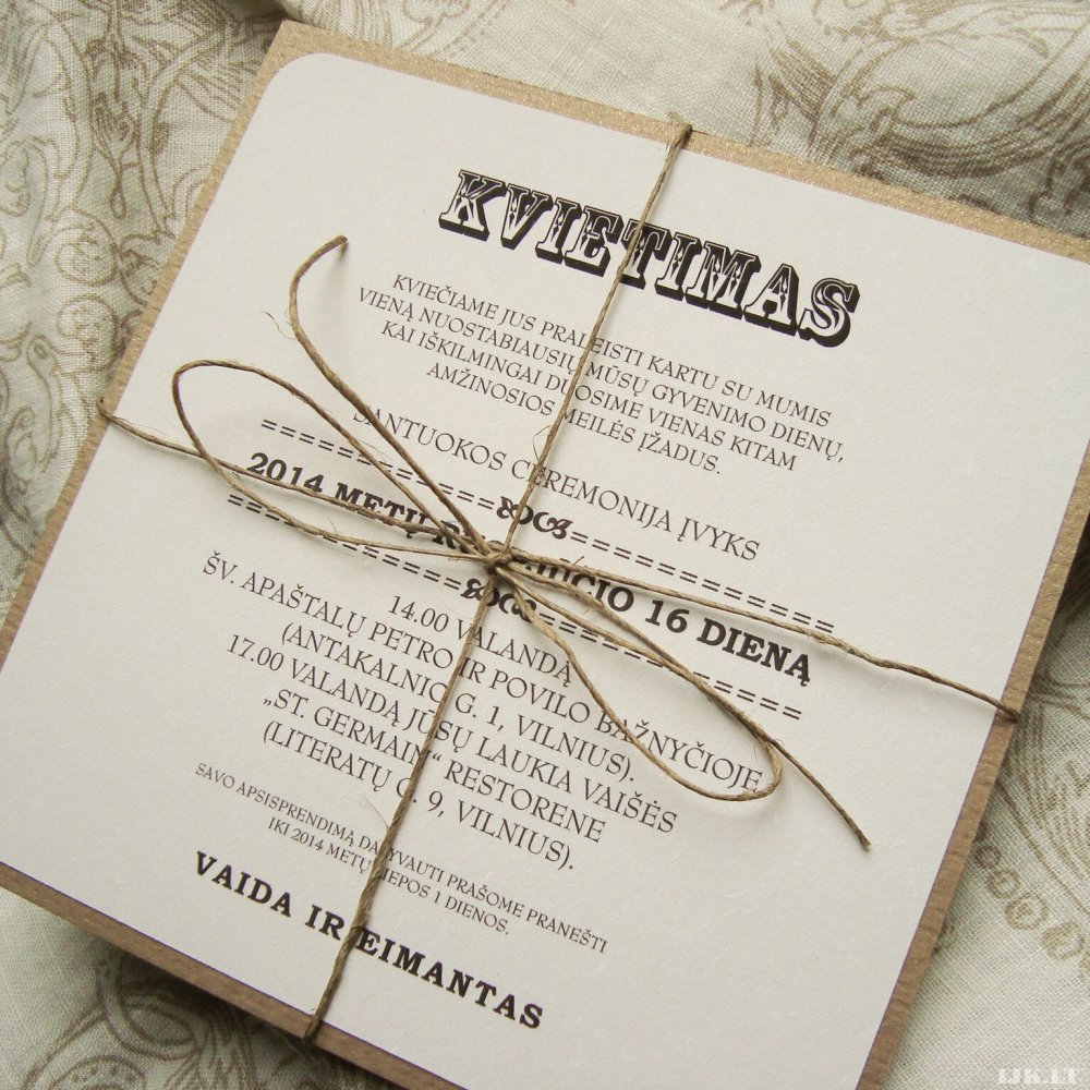 Свадебное приглашение «Vintage Letters»