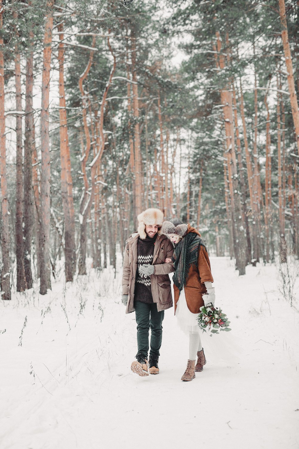 Зимняя свадебная прогулка Марии и Якова