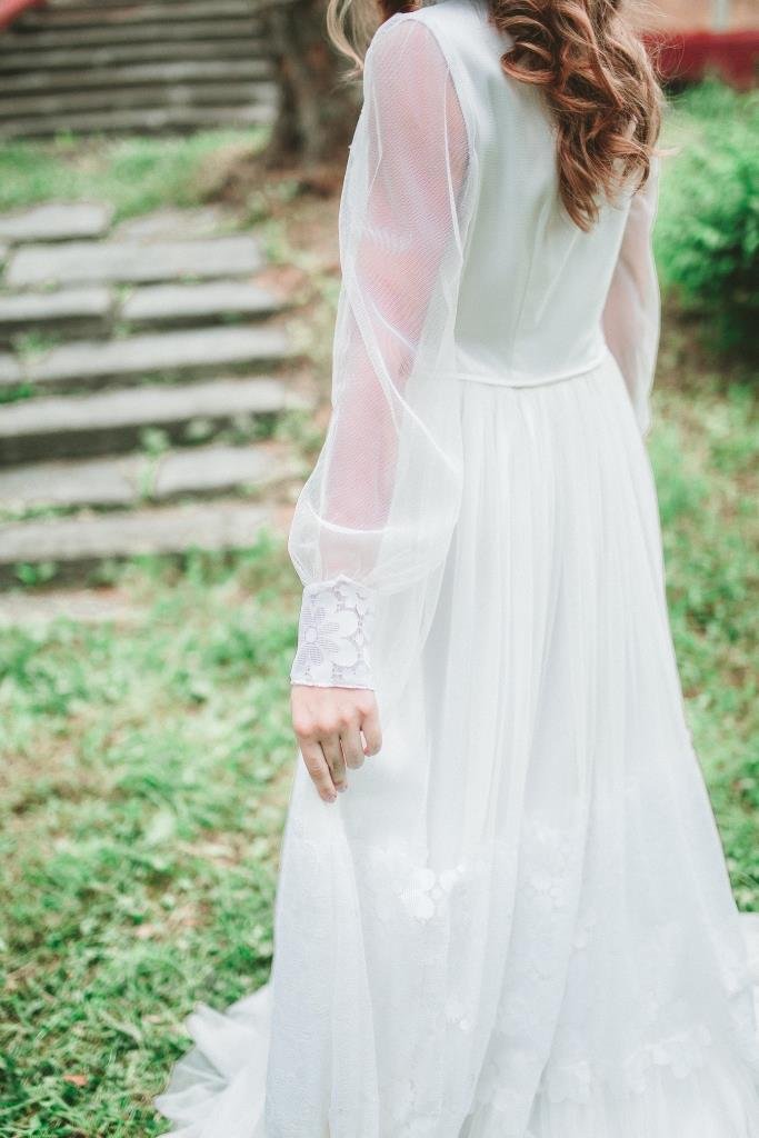 Свадебное платье с длинны рукавом