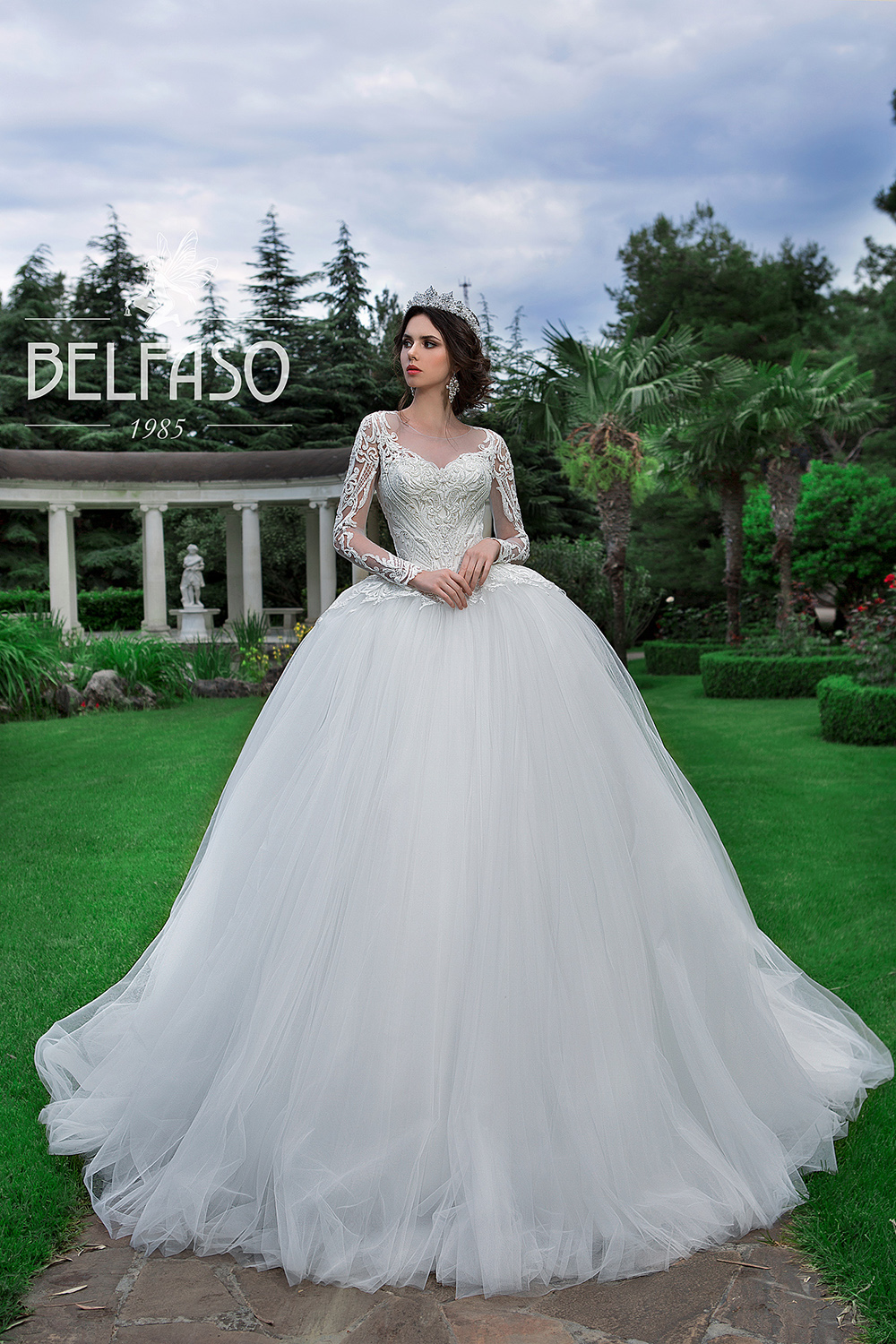 Роскошное свадебное платье Ясмин (айвори) от Belfaso!