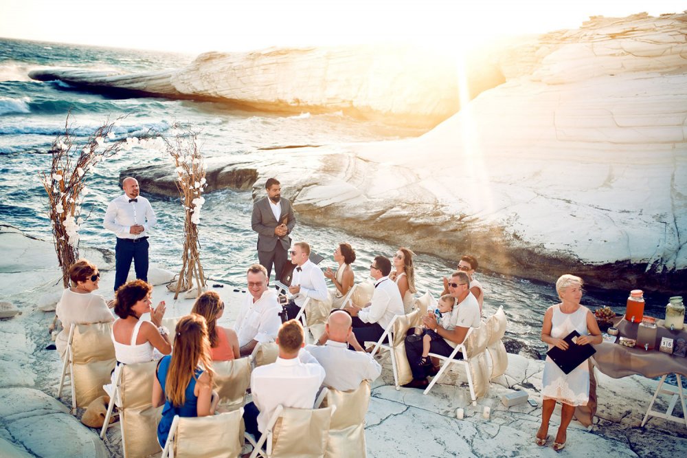Свадьба на Белых скалах Лимассола на Кипре от компании T-Style Ltd.