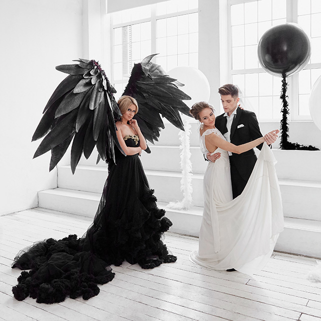 Свадебная фотосессия в стиле «Чёрного лебедя»