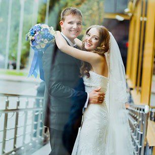 Лена и Миша: свадьба в синем цвете