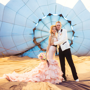 Небесная свадьба с воздушными шарами: Владимир и Евгения