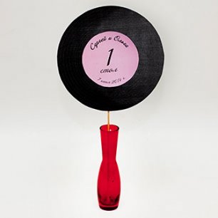 Как сделать номер стола в виде пластинки для музыкальной свадьбы