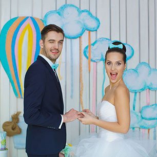 Воздушная мятно-голубая свадьба Даши и Ярослава