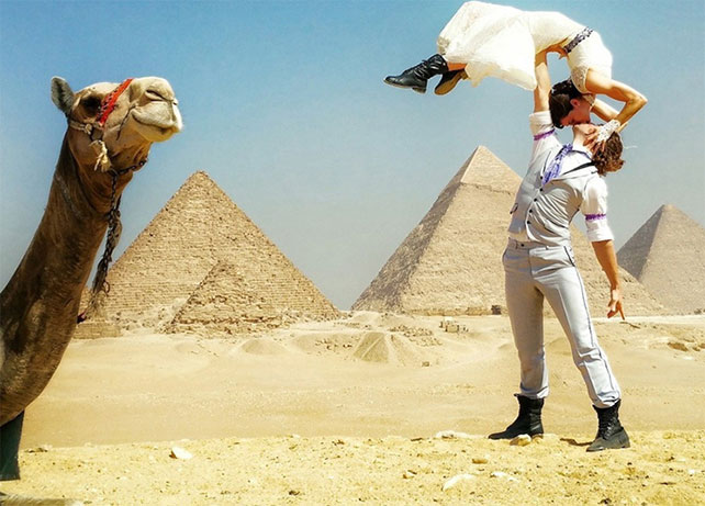 пара из США решила отпраздновать свою свадьбу в разных уголках Земли 38 раз, Египет