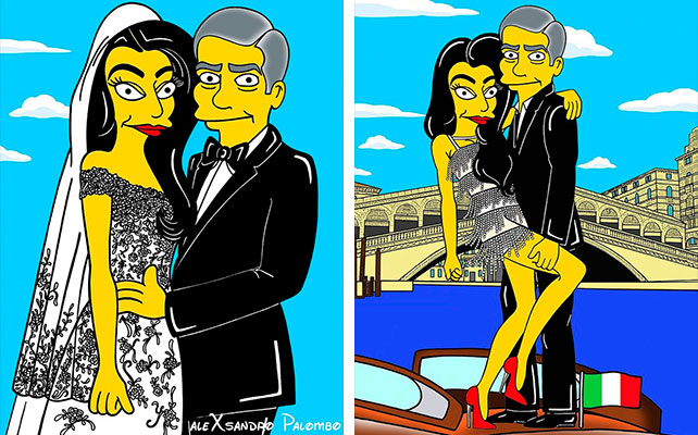 свадьба Джорджа Клуни и Амаль Аламуддин симпсонизирована