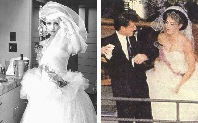 свадьба Мадонны и Шона Пенна, свадебное платье Мадонны