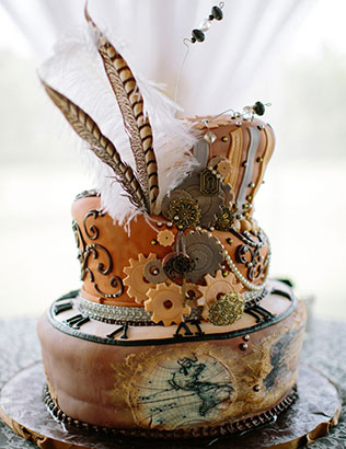 Свадьба в стиле стимпанк, свадебный торт