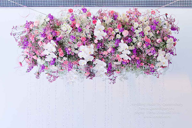 Декор свадьбы живыми цветами, Юлия и Дмитрий: шикарная классическая свадьба с венчанием