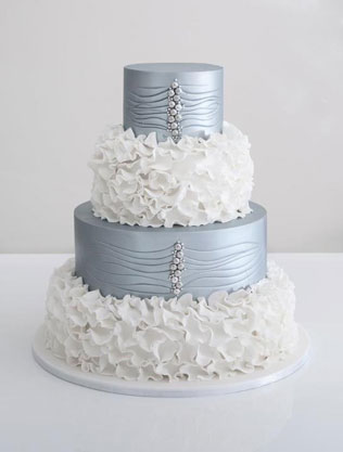 Свадебный торт с "металлической" глазурью