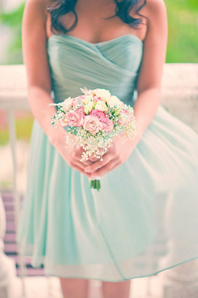 Платье невесты мятный цвет