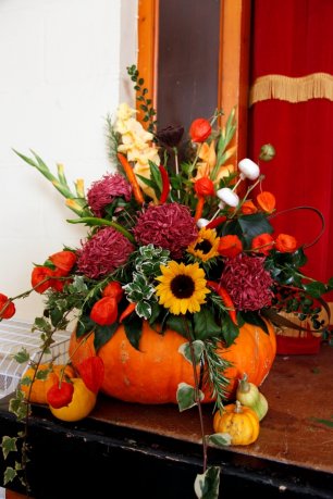 Осенний декор на свадьбе