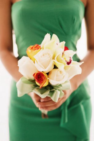 Букет подружки невесты с орхидеей и розами