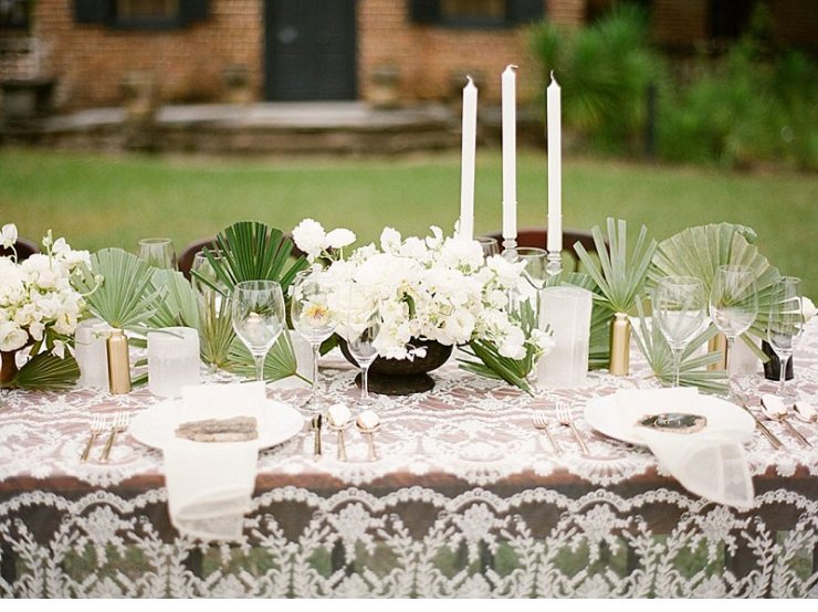 Растительный декор свадебного стола