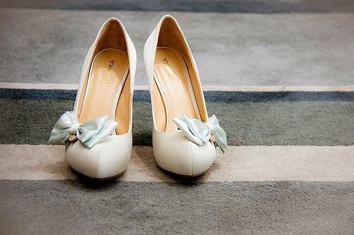 Туфли невесты с закругленным носом