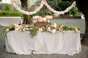 Оформление сладкого стола цветами