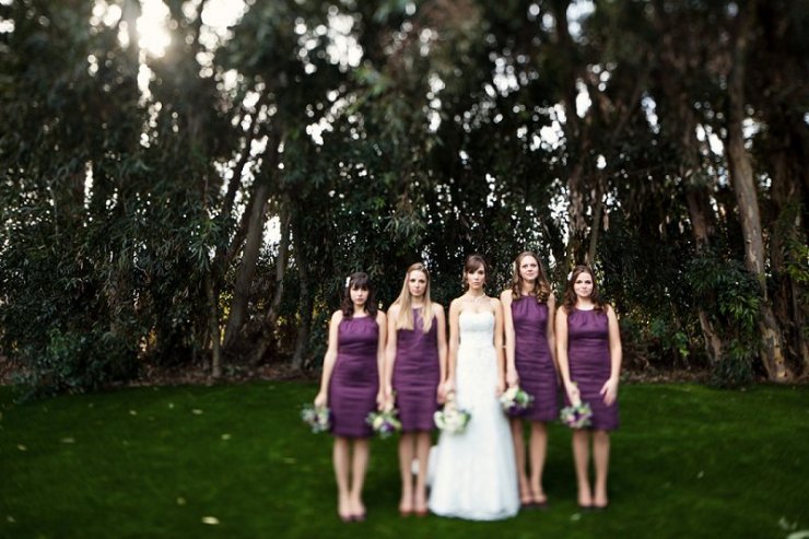 Короткие платья подружек невесты