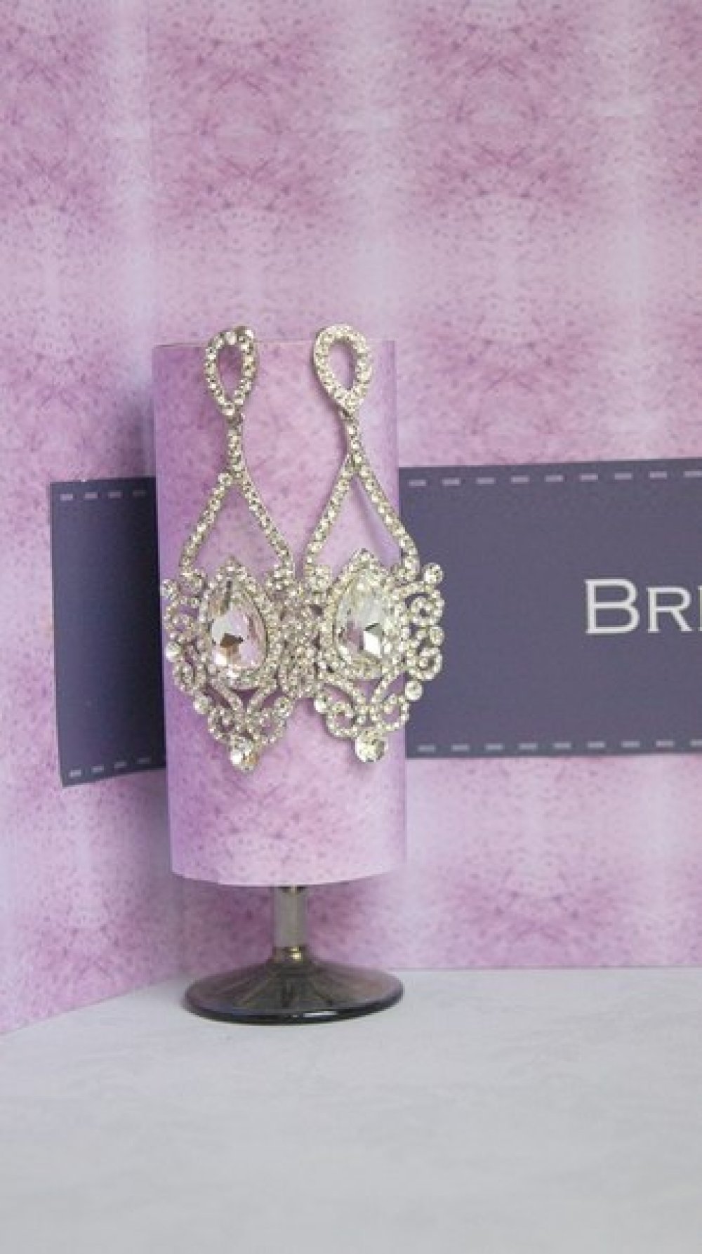 Серьги с родиевым покрытием (белое золото 725 пробы)