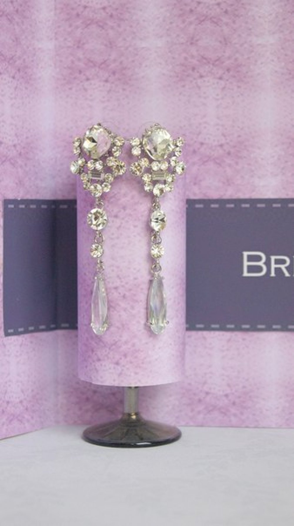 Серьги с родиевым покрытием (белое золото 725 пробы)