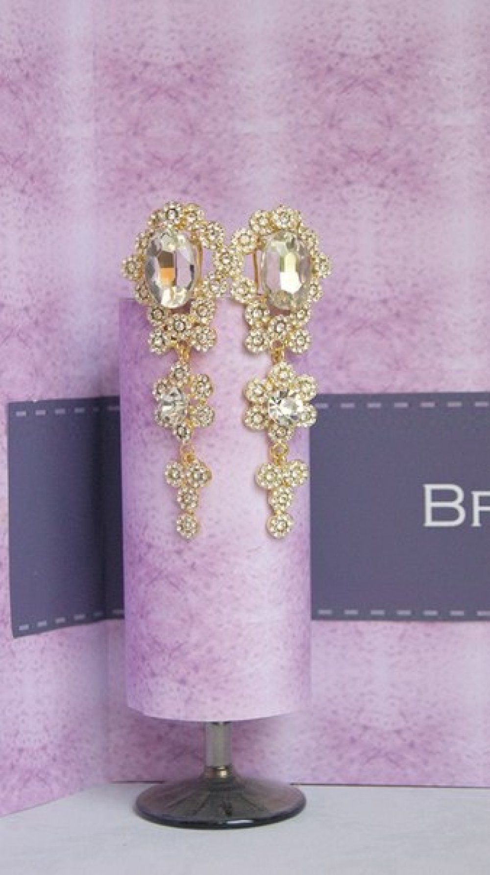 Серьги с родиевым покрытием (белое золото 725 пробы)