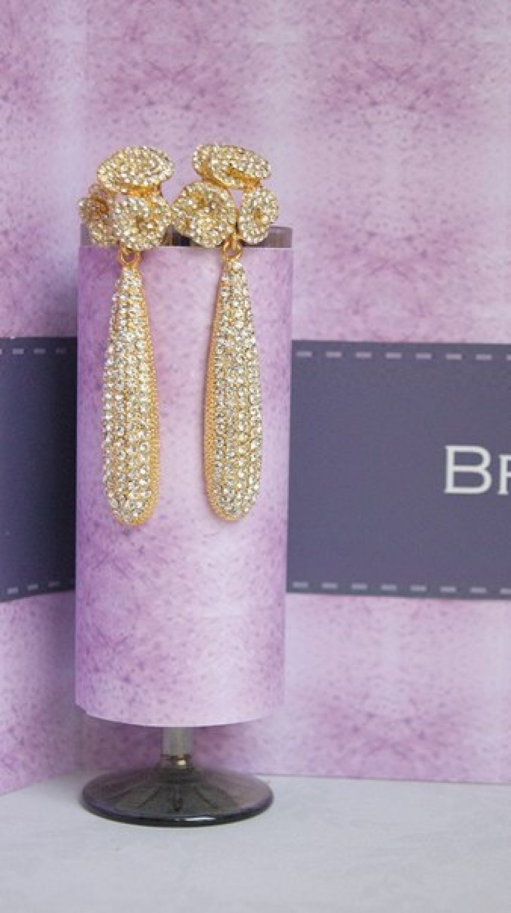 Серьги с родиевым покрытием (белое золото 725 пробы)