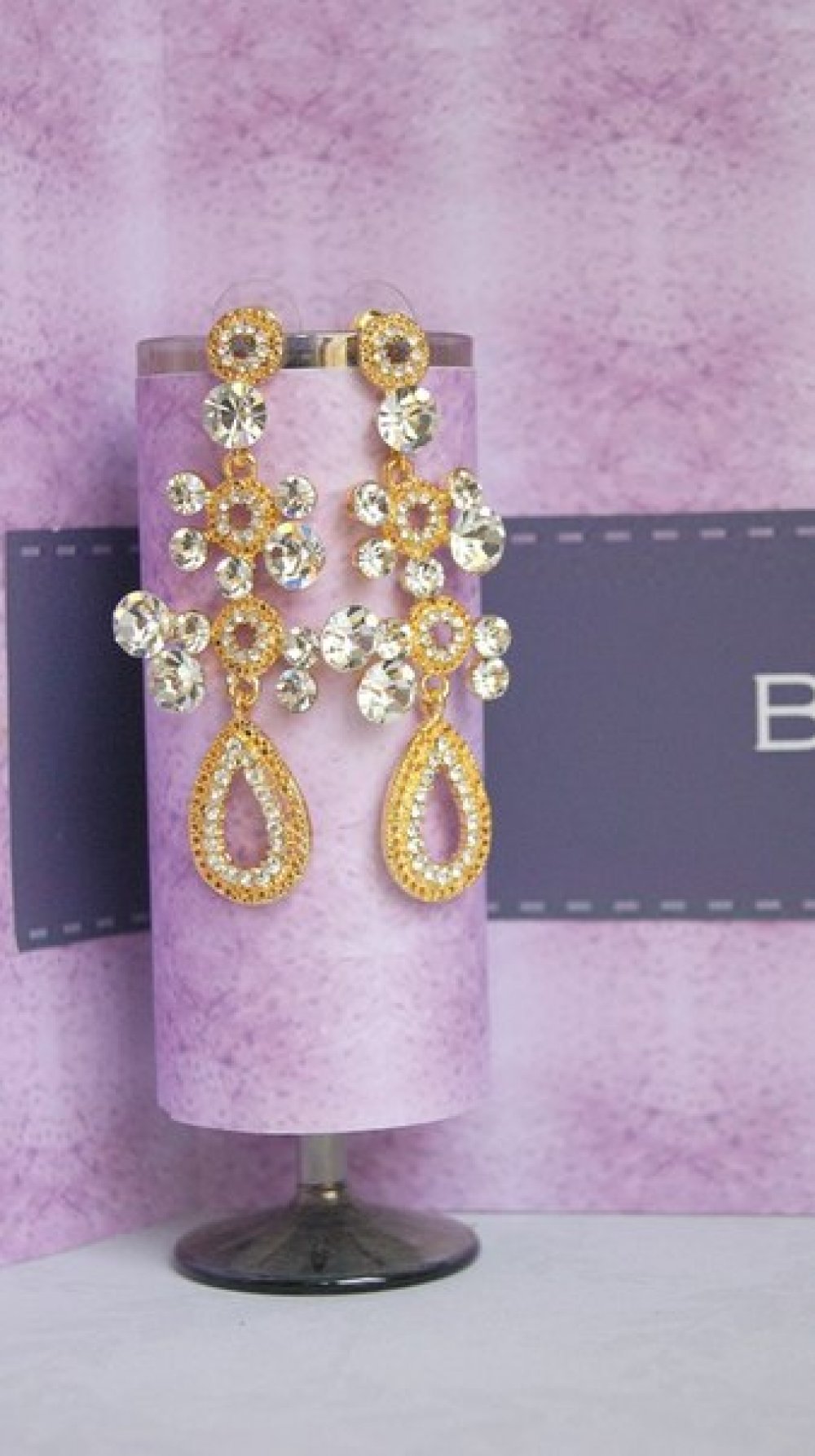 Серьги с родиевым покрытием (белое золото 725 пробы)