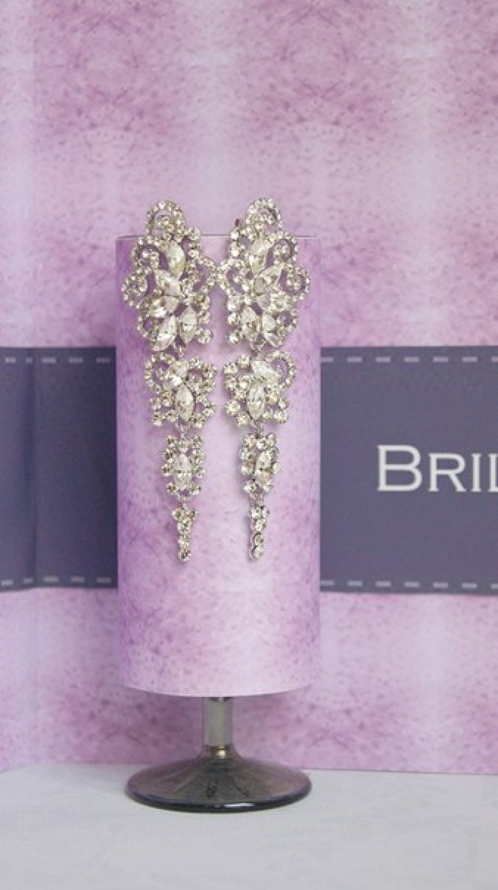 Серьги с родиевым покрытием (белое золото 725 пробы)