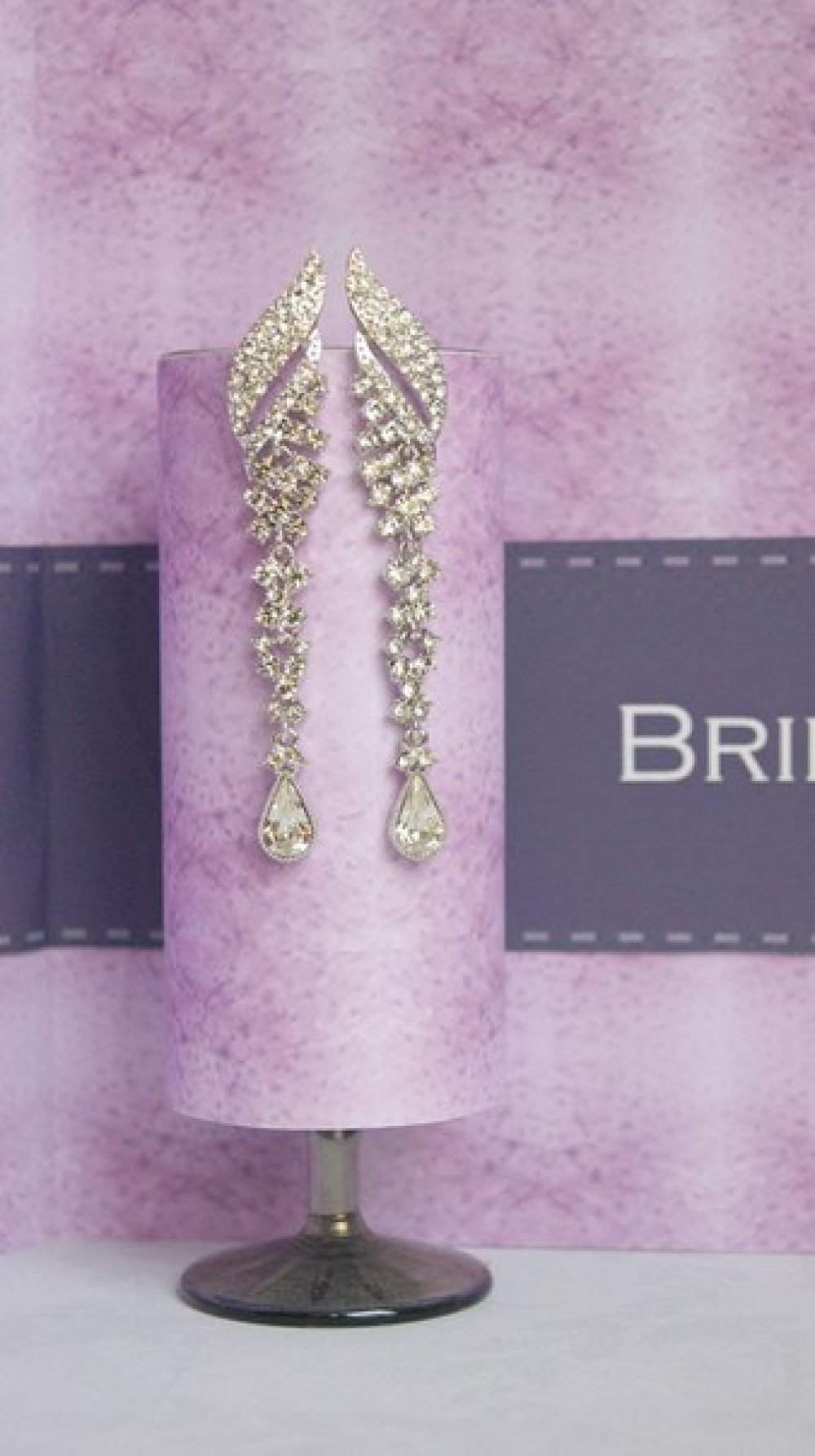 Серьги с родиевым покрытием (белое золото 725 пробы)