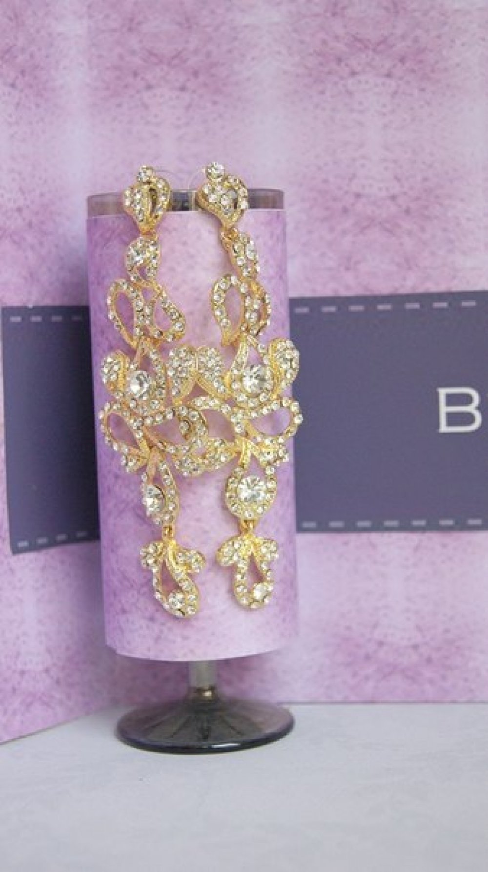 Серьги с родиевым покрытием (белое золото 725 пробы)