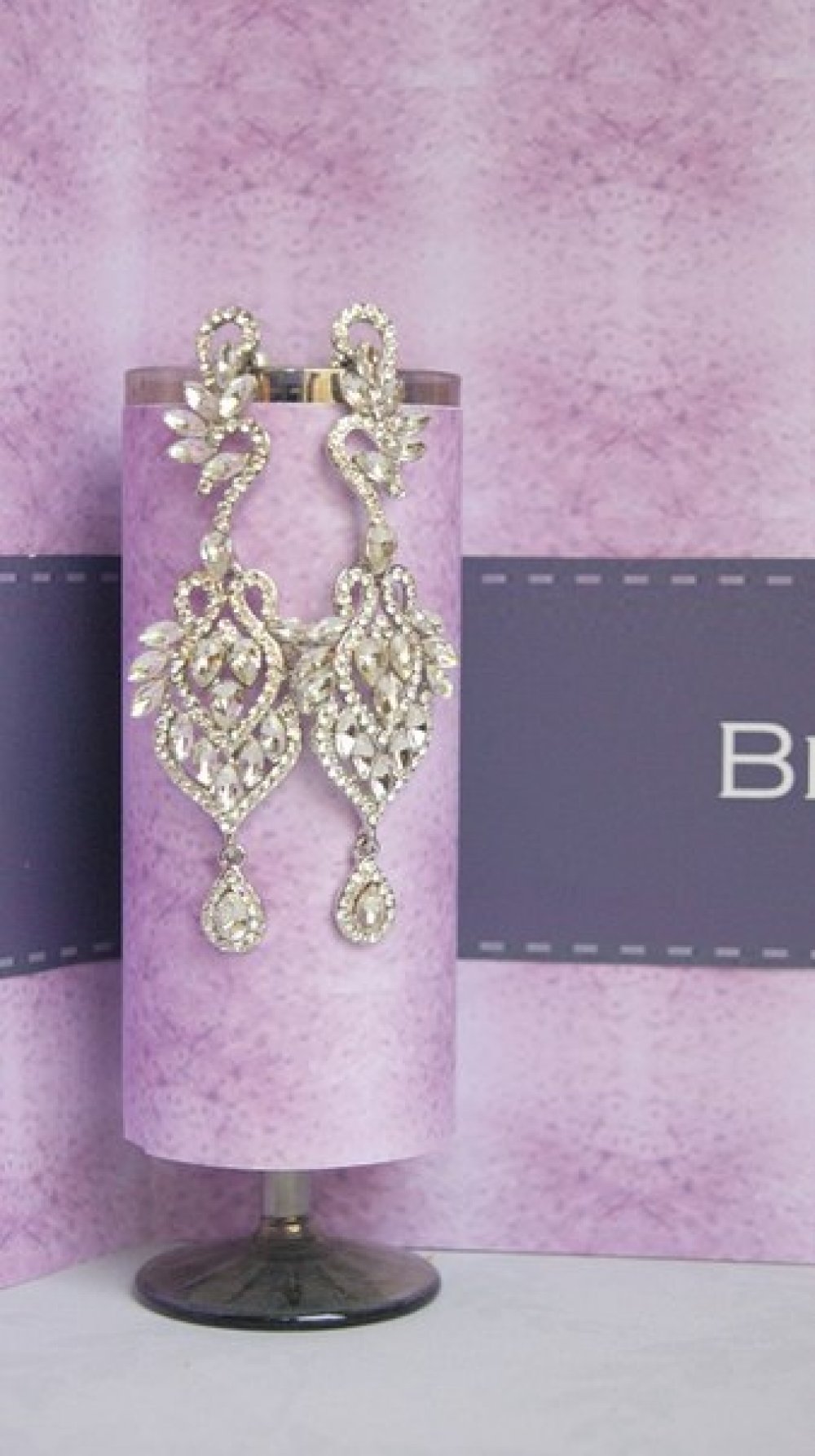 Серьги с родиевым покрытием (белое золото 725 пробы)