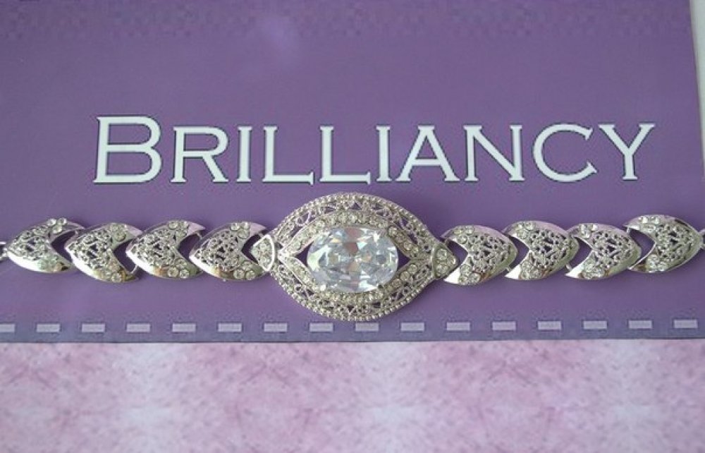 Браслет с родиевым покрытием (белое золото 725 пробы)