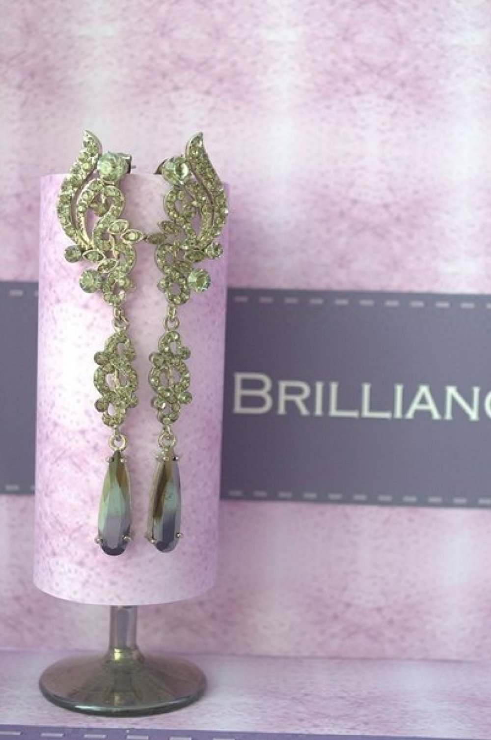 Серьги с родиевым покрытием (белое золото 725 пробы)