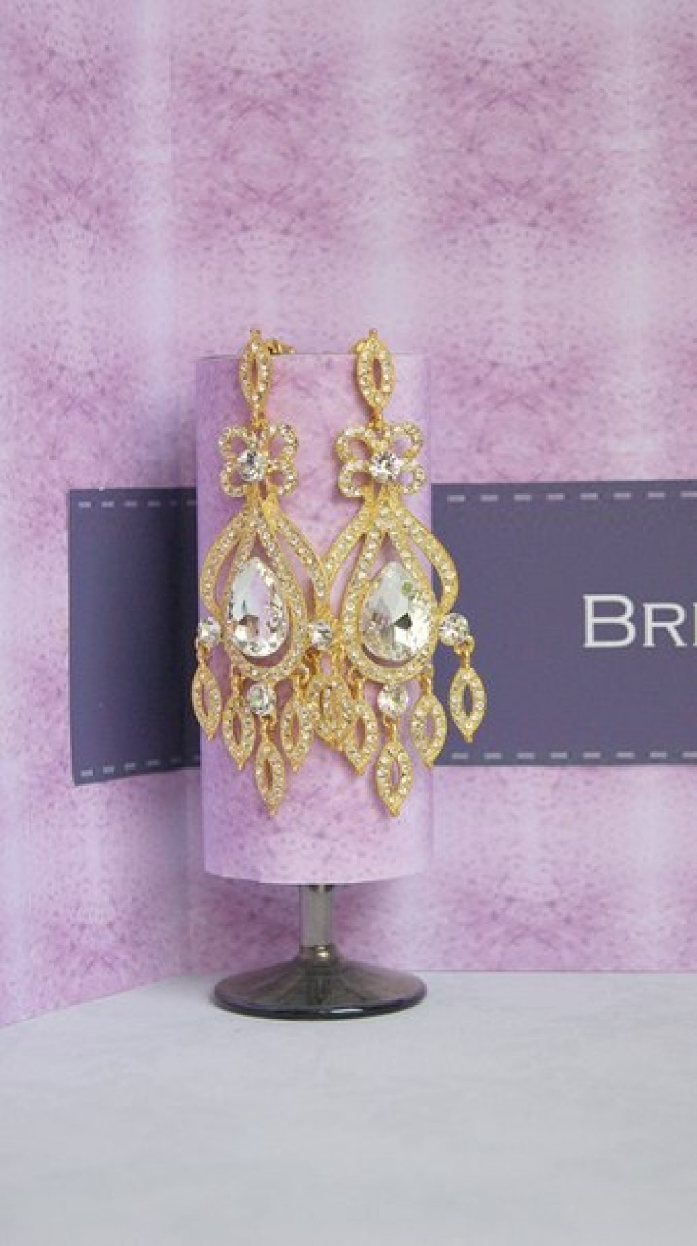 Серьги с родиевым покрытием (белое золото 725 пробы)