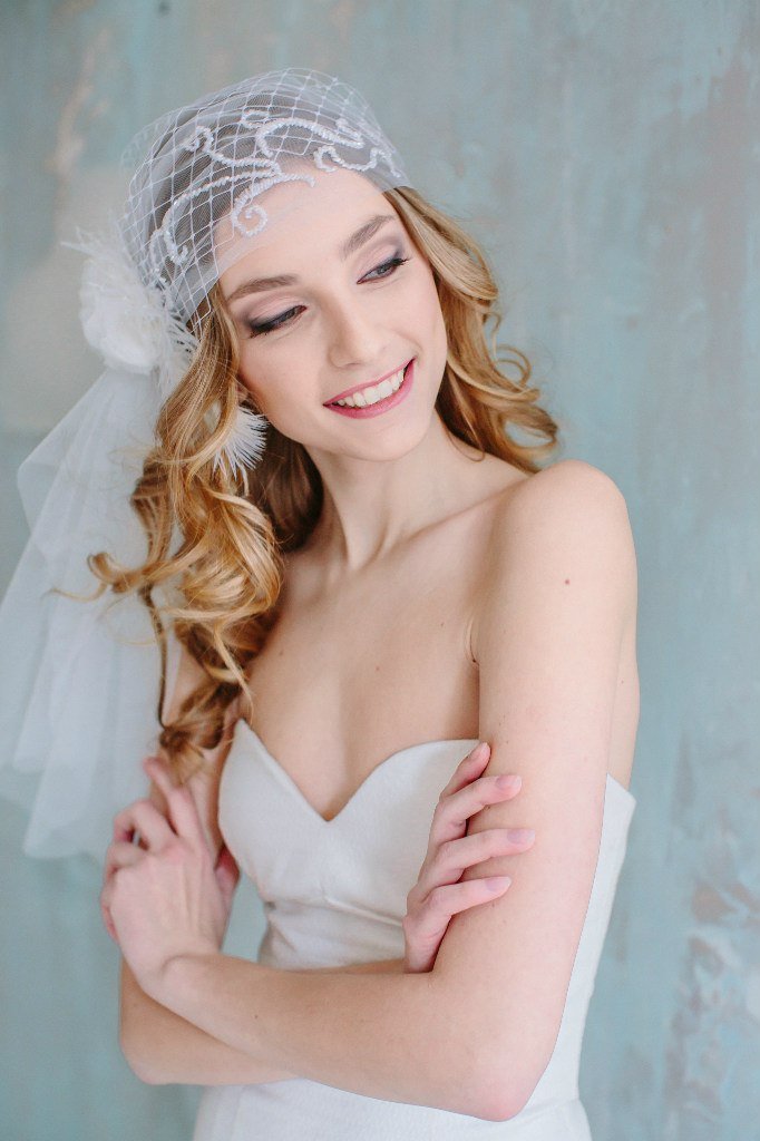 Bridal cap в винтажном стиле
