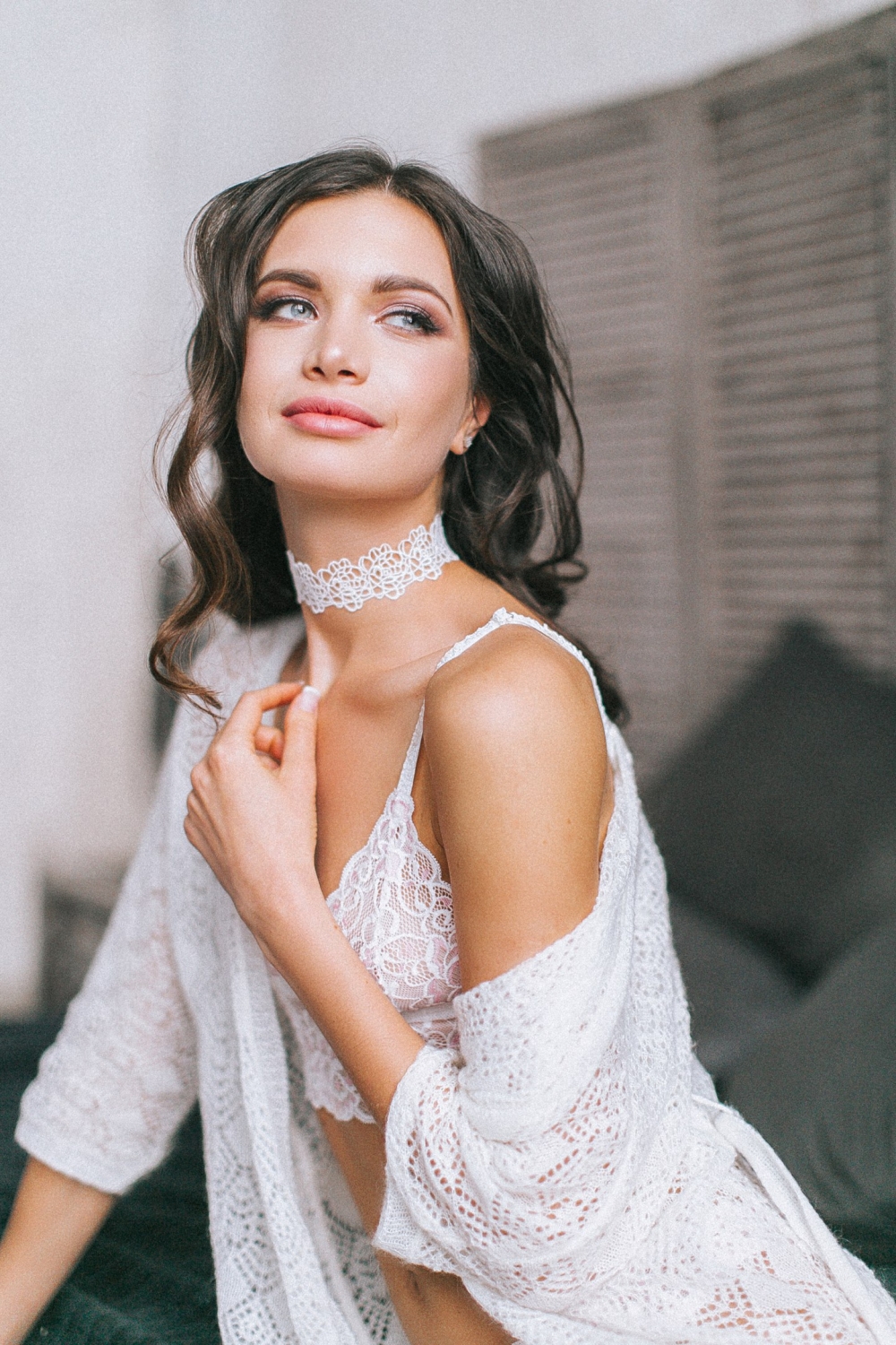 Дизайнерское нижнее белье и чокер ручной работы для невесты MANDARINI