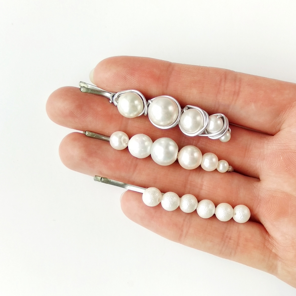 Невидимки для волос с жемчугом 