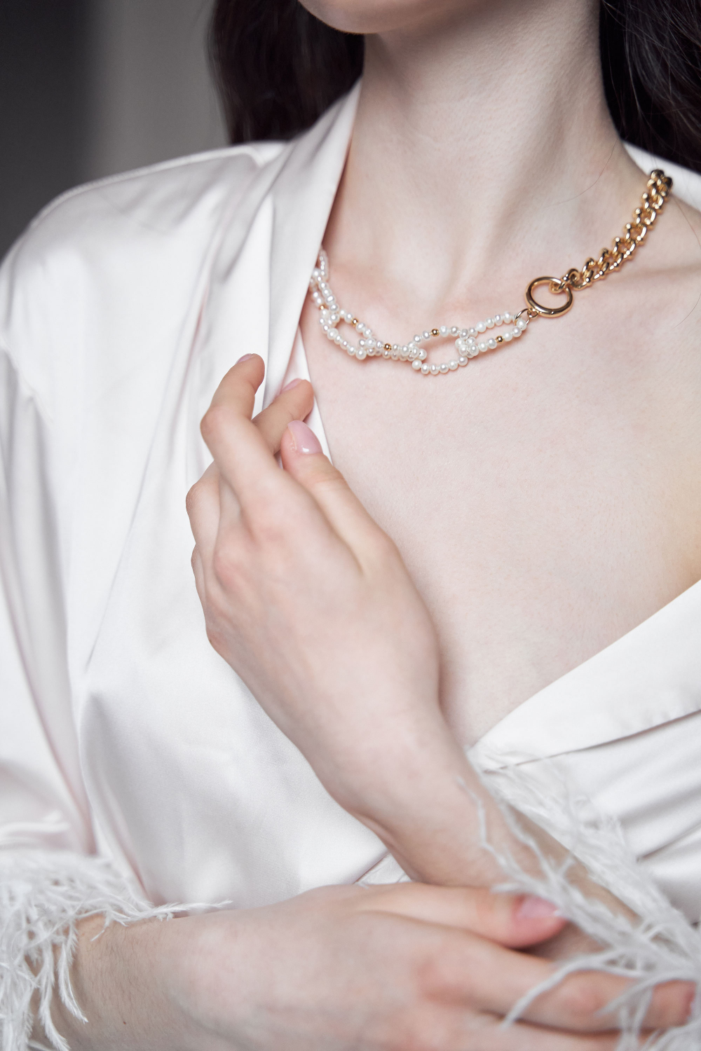 Цепь ассиметричная с жемчужными звеньями