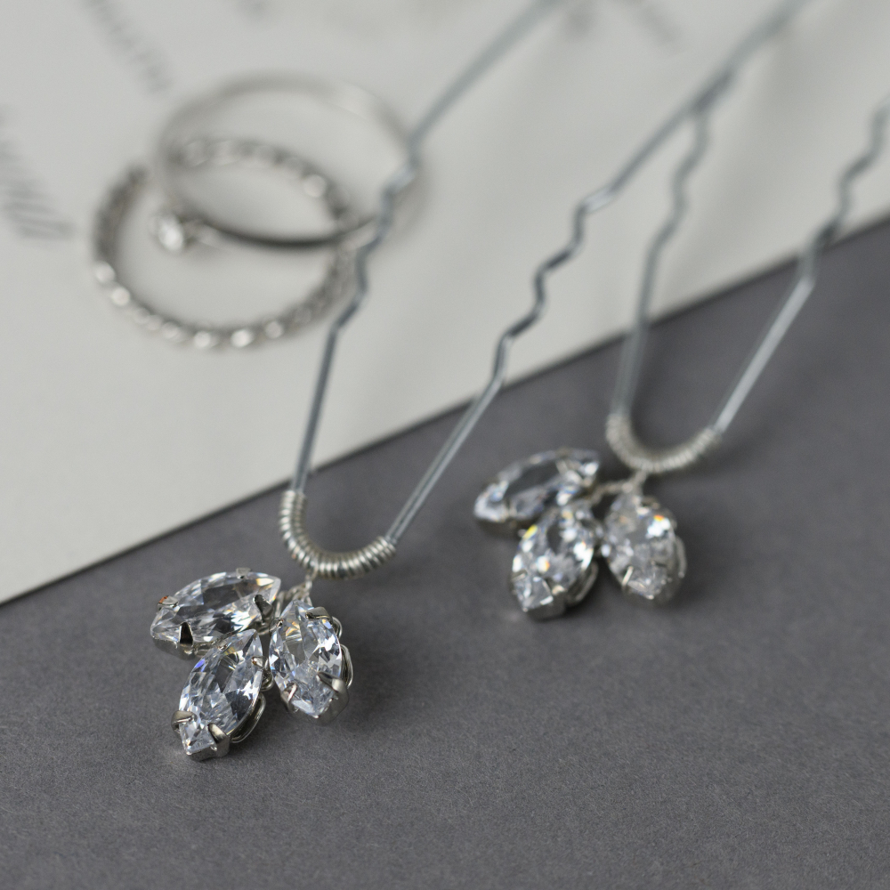 Шпильки в прическу с фианитами