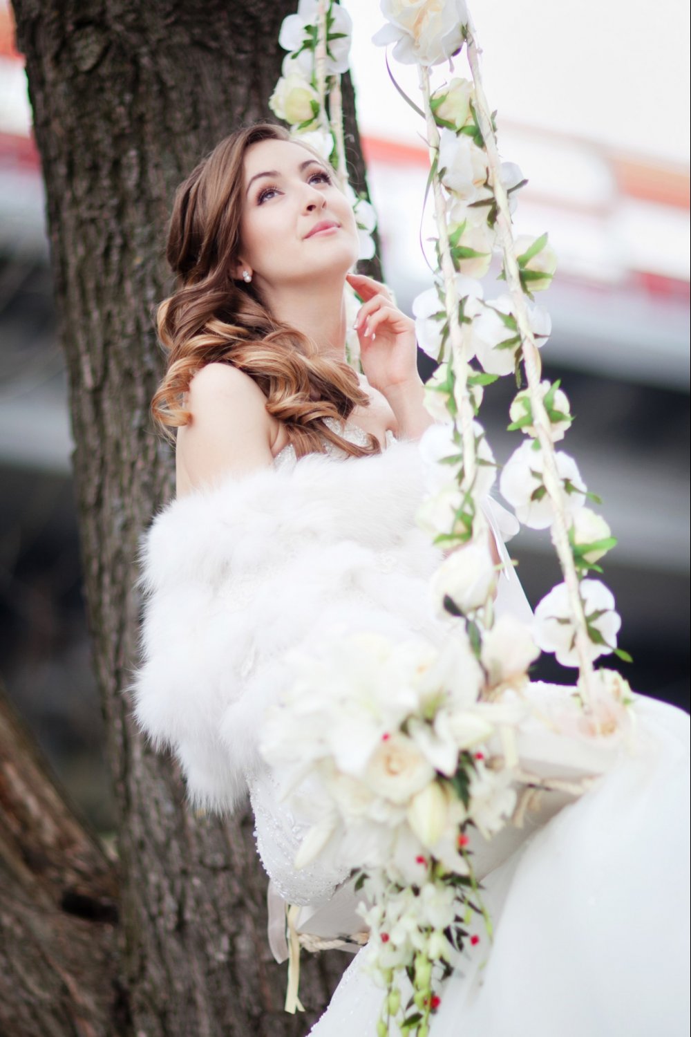 Накидка из песца для невесты