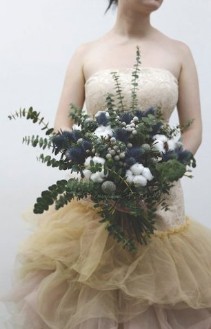 Букет невесты с хлопком