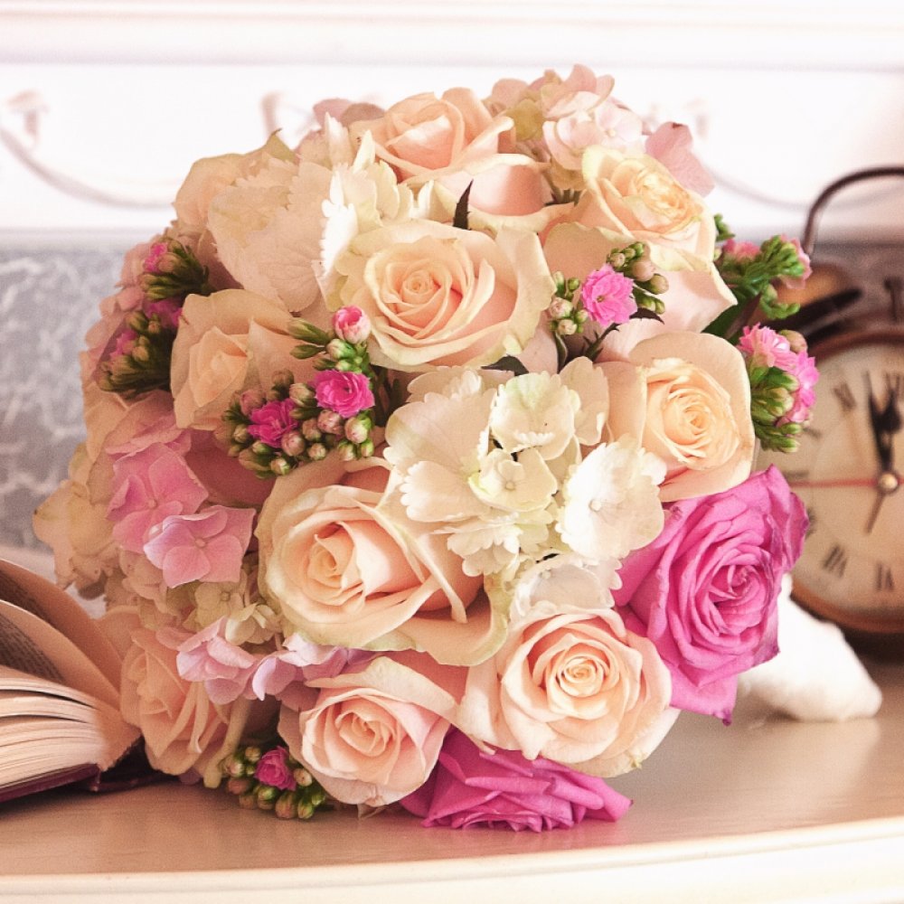 Розы, гортензия, каланхоэ