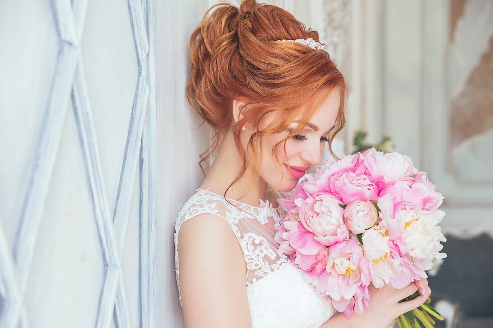 Свадебный букет из пионов