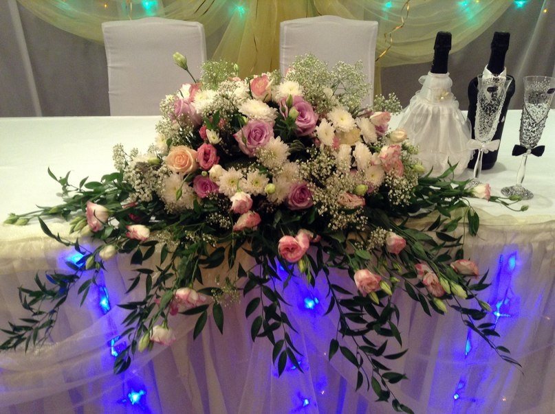 Композиция на стол молодоженов