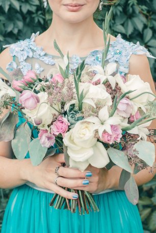 Мятный свадебный букет