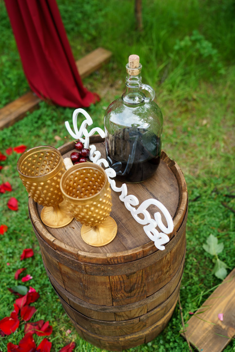 Оформление свадьбы в бордовом и золотом цвете Артема и Валерии 2016.06.18 на базе отдыха "Лукоморье"