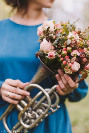 "Музыкальный" букет невесты