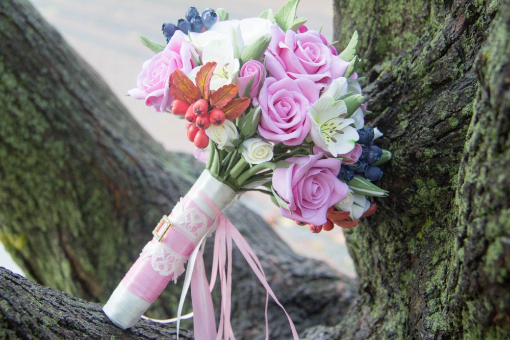 Свадебный букет из полимерной глины